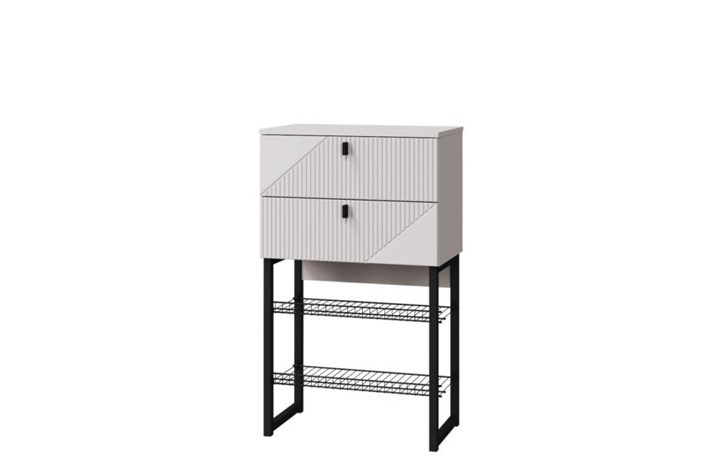 Прихожая Стиль Кашемир 165x38x221 см, ЛДСП, белая/светло-бежевая, с зеркалом