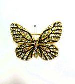 Брошь, брошка "Блестящая бабочка" со стразами