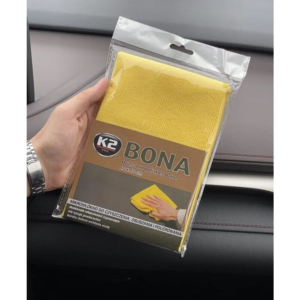ПОЛОТЕНЦЕ ИЗ МИКРОФИБРЫ К2 MICROFIBRE BONA 40X40 ЖЕЛТОЕ