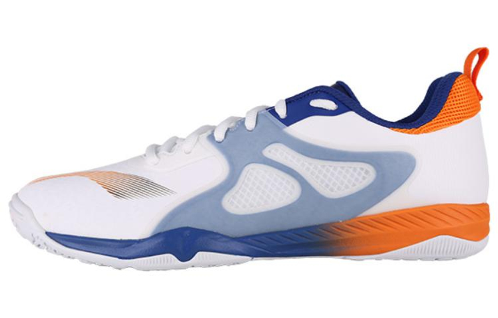Li Ning Slip Resistant, Abrasion Resistant, Breathable Low top Training Shoes Unisex White Blue Orange