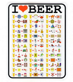 Номерной знак - I Love BEER (17 х 22см)