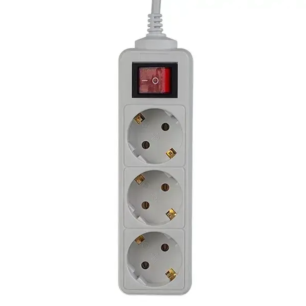Сетевой удлинитель Perfeo с кнопкой POWERMATE PF-PM-3/5,0-W, 5,0м, 3 розетки, белый