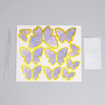 Набор для украшения торта «Бабочки» 10 шт, цвет фиолетовый. Бумага!