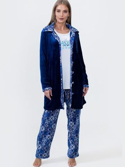 Уютный микрофибровый комплект из 3 предметов (Размер: XL) (Цвет: темно-синий)