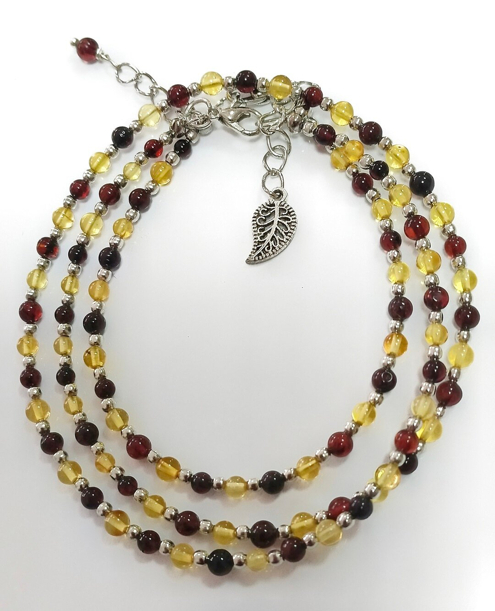 Комплект украшений с янтарем(бусы плюс браслет)