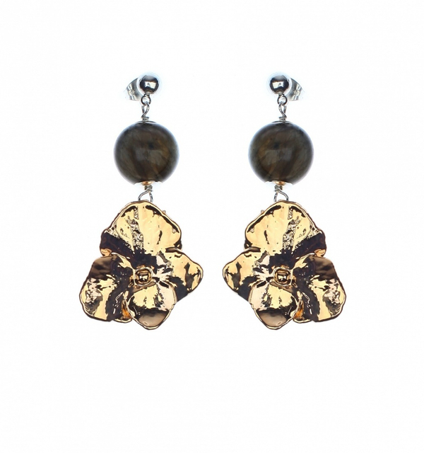 Серьги Ester Bijoux Гортензия F678C-G BR