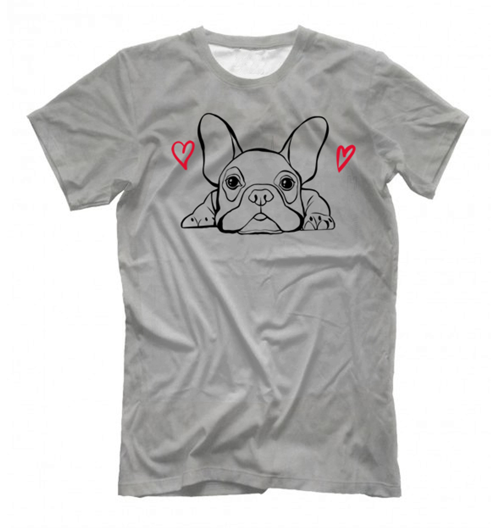 Футболка двусторонняя "Французский бульдог - любовь"