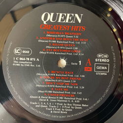 Винтажная виниловая пластинка LP Queen Greatest Hits (Германия 1982) Bohemian Rhapsody