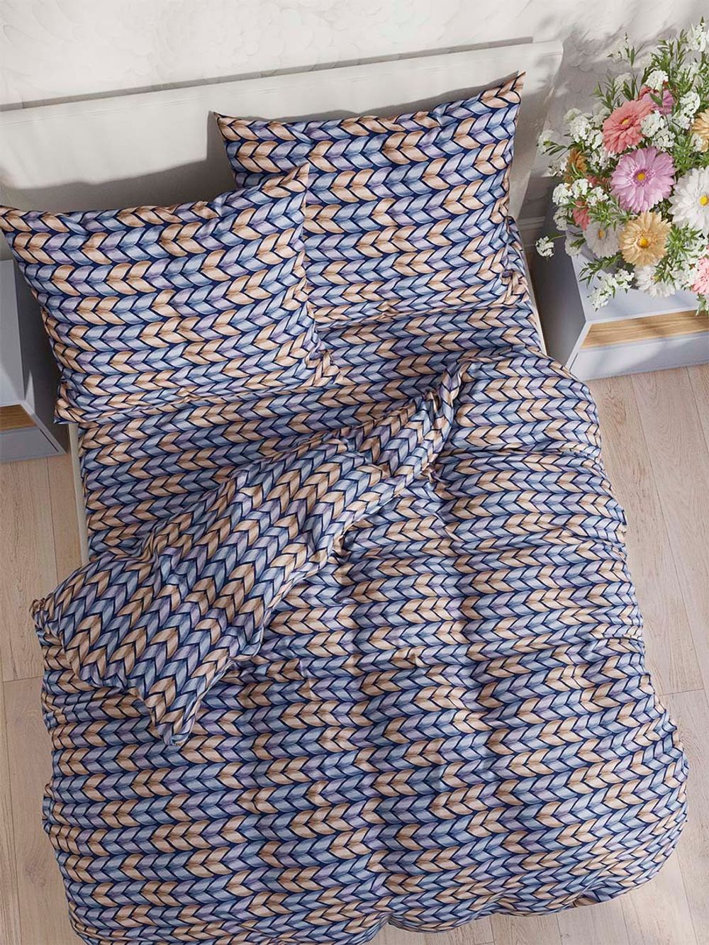 Наволочка комплект 2шт перкаль Сказка "Вязание" 50x70 см на молнии