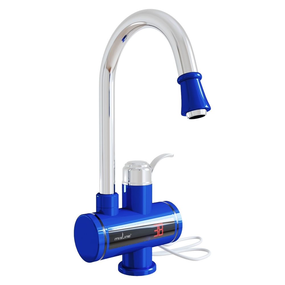 Проточный водонагреватель WH-003 BLUE  (3,3 кВт, УЗО, кухня, индикатор темп) MIXLINE