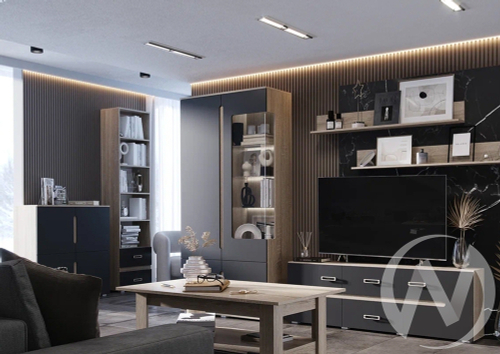 Гостиная Ким (сонома/графит софт) Вариант №1