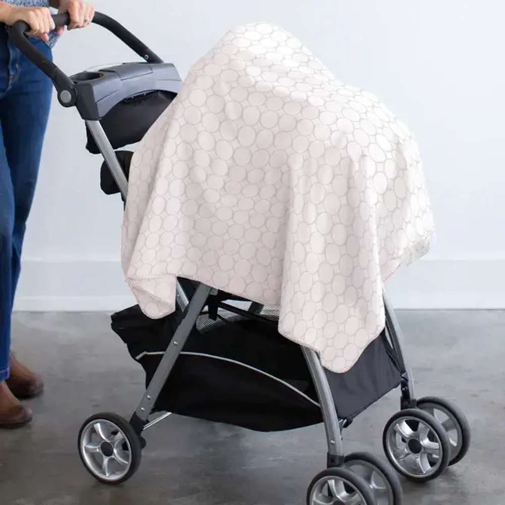 SwaddleDesigns Фланелевая пеленка для новорожденного - Sterling Mod Circles, Sunwashed Pink