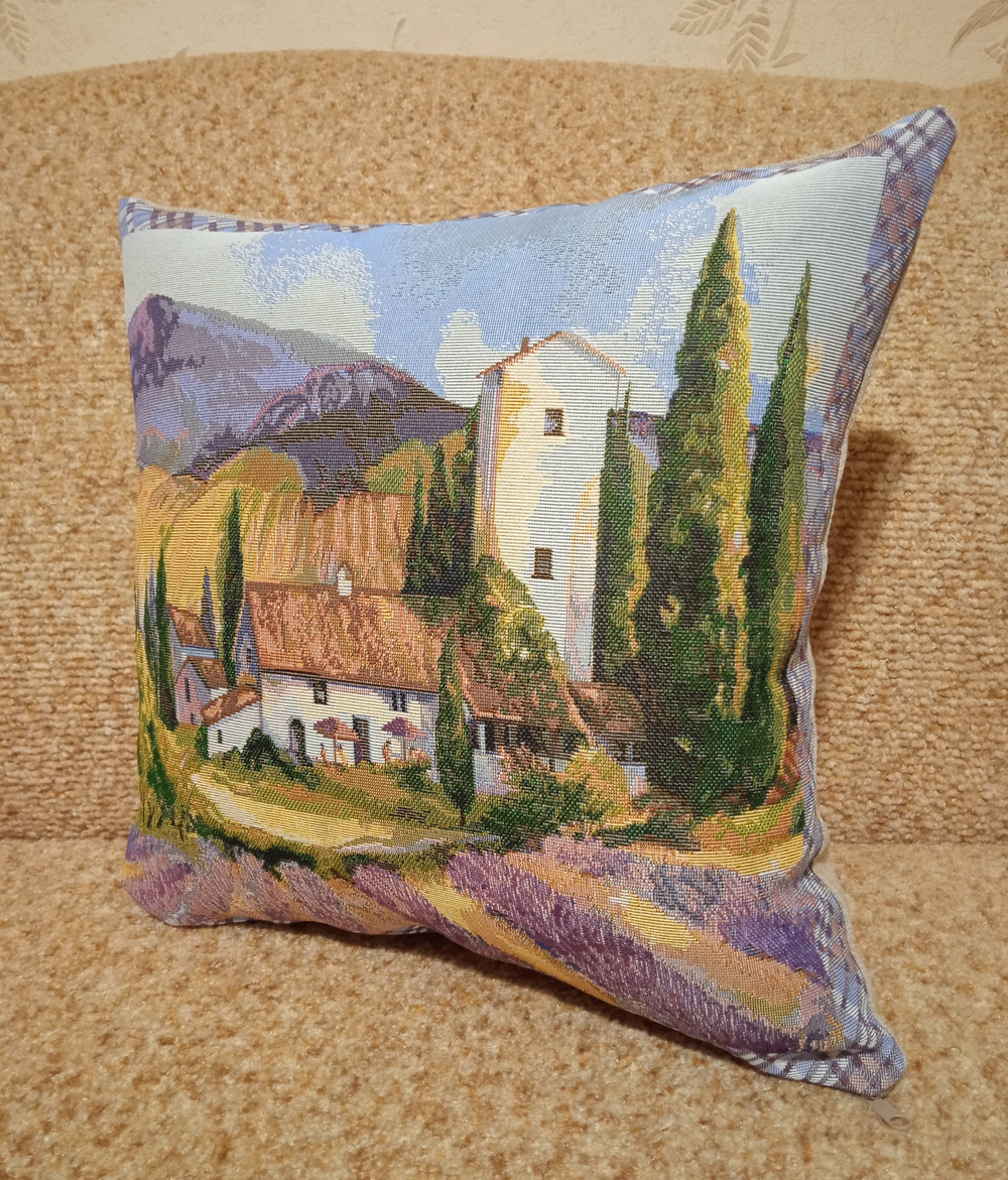 Декоративный гобеленовый чехол для интерьерной подушки Лаванда П 38*38