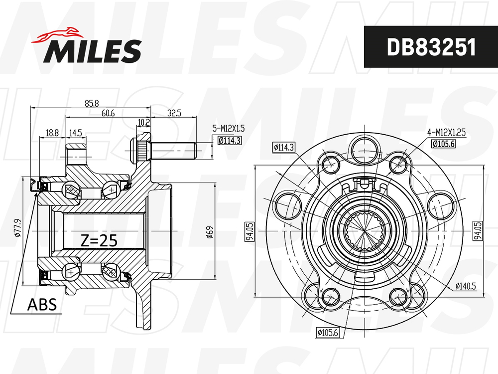 Ступица задняя левая MITSUBISHI OUTLANDER 2012-2021