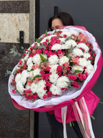 Букет роза, хризантема и альстрамерия