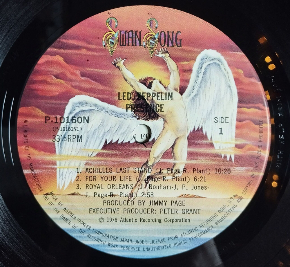 Винтажная виниловая пластинка LP Led Zeppelin Presence (Japan 1976) (No Obi) P-10160N EX