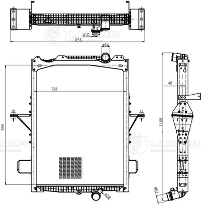 LRc 1034 -  Радиатор охлаждения для а/м Volvo Trucks FM (05-)/(13-)/(20-)/FMX (13-)/(20-) с дв. D11/D13