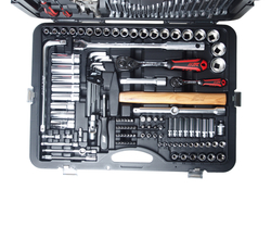 Набор инструментов 156 предметов слесарно-монтажный 1/4",1/2" 6-ти гранных в кейсе JTC