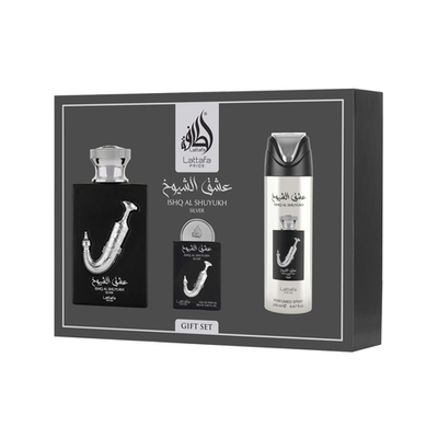 Lattafa Pride Ishq Al Shuyukh Silver EDP 100 ml + EDP 20 ml + DEO VAPO 200 ml (unisex) 1 pcs