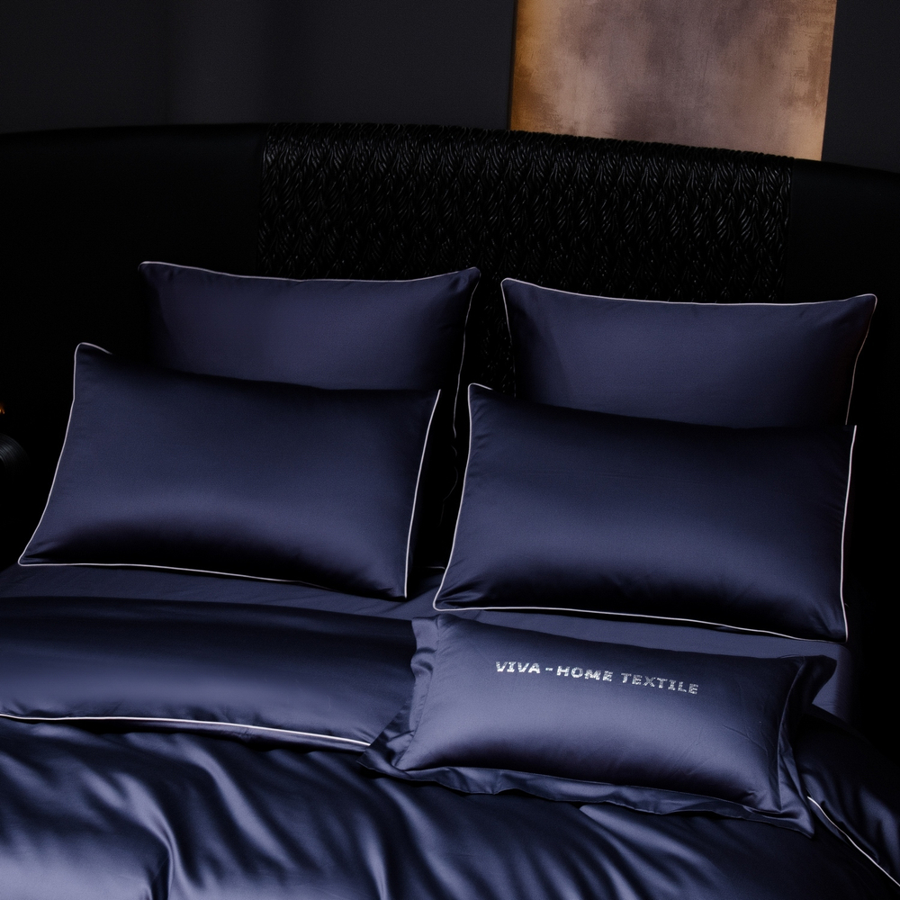 КПБ Однотонный Сатин Премиум на резинке OCPR011, Евро, 4 наволочки, простынь 180*200*30