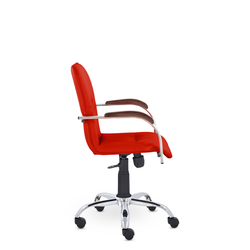 Кресло Самба GTP TG СН Д8 (темный орех) Z29 (красный)