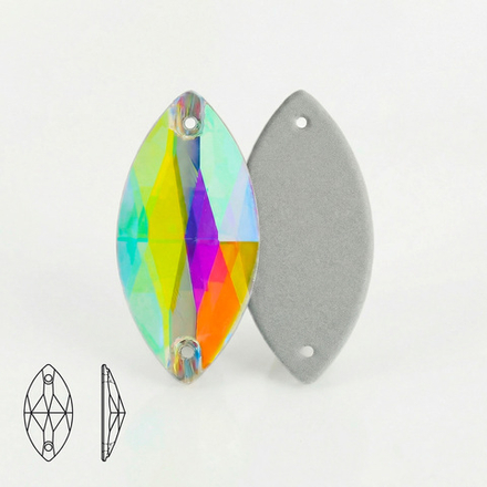 Стразы Navette Crystal AB