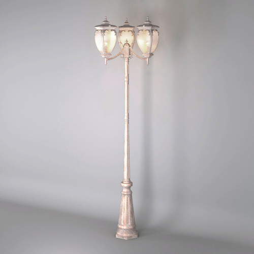 Andromeda F/3 черное золото уличный трехрожковый светильник на столбе IP44 GLYF-8024F/3