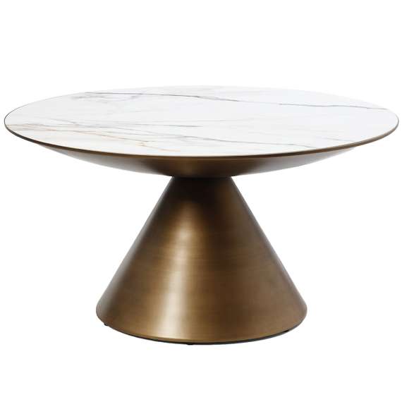 Журнальный столик Verdo Ø90х46 см, белая керамика