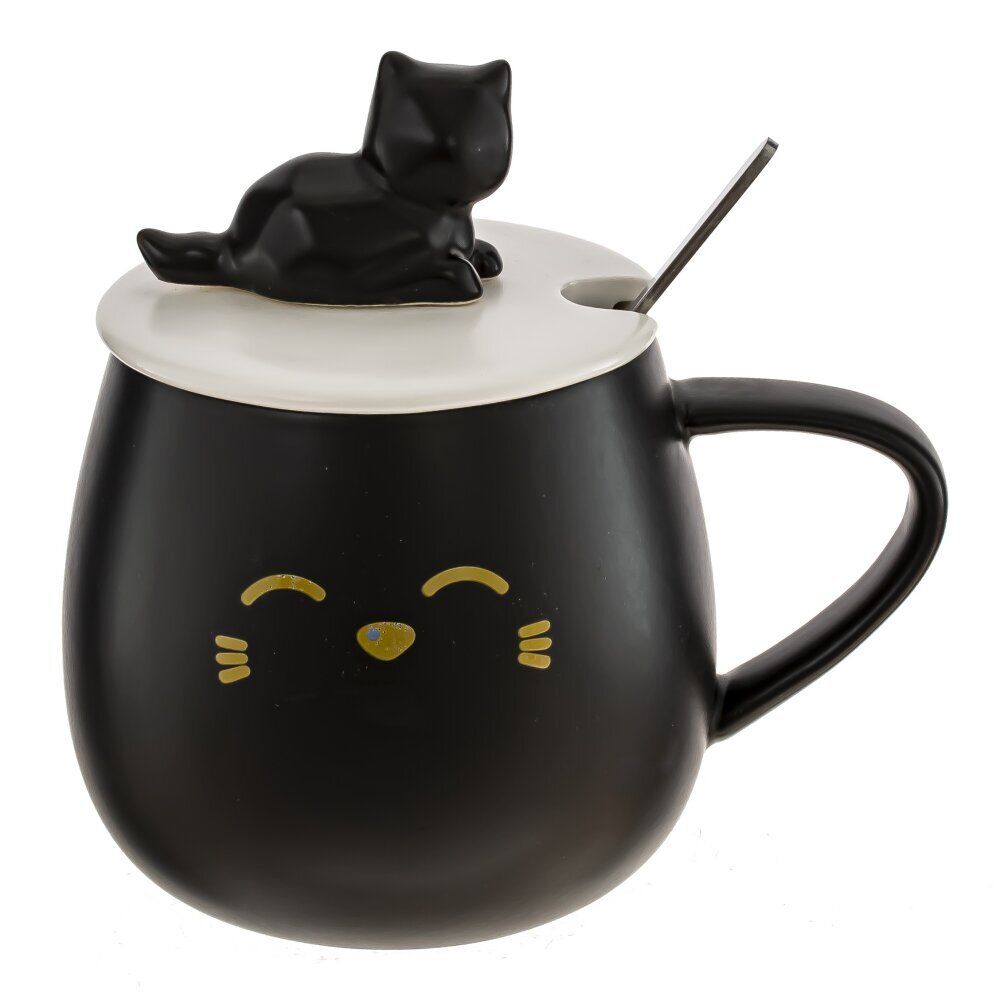 GAEM Кружка с крышкой и ложкой, 400 мл, L8 W8 H8,5 см, 2в.