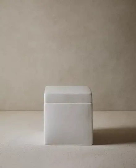 ZARA HOME ФАЯНСОВАЯ БАНКА ДЛЯ ХРАНЕНИЯ, БЕЛЫЙ