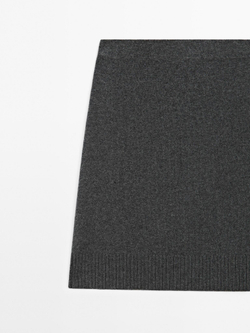 Massimo Dutti Мини-юбка из смесовой шерсти, серый