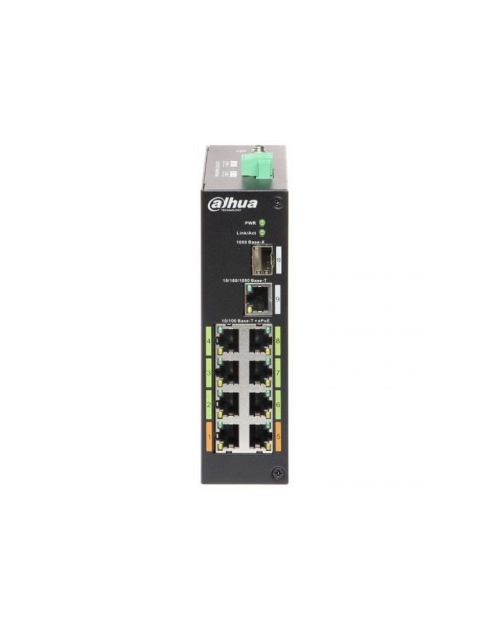 DAHUA DH-LR2110-8ET-120 8-портовый неуправляемый коммутатор с ePoE, уличное исполнение, 8xRJ45 1Gb ePoE, 1xRJ45 1Gb + 1xSFP 1Gb uplink, суммарно 120Вт, коммутация 8.8 Гбит/с, MAC-таблица 8К