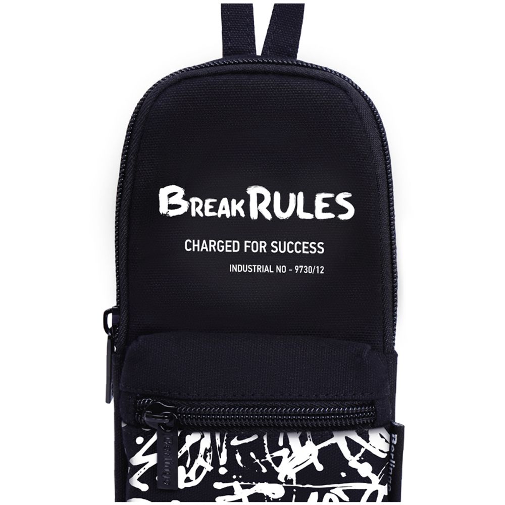 Пенал мягкий 1 отделение, 1 карман, 210*90*40 Berlingo "Break Rules", текстиль