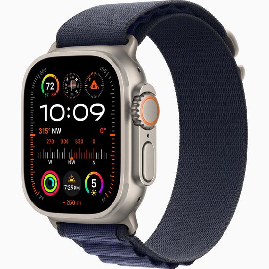 Apple Watch Ultra 2 GPS + Cellular 49mm Natural Titanium Case with Navy Alpine Loop