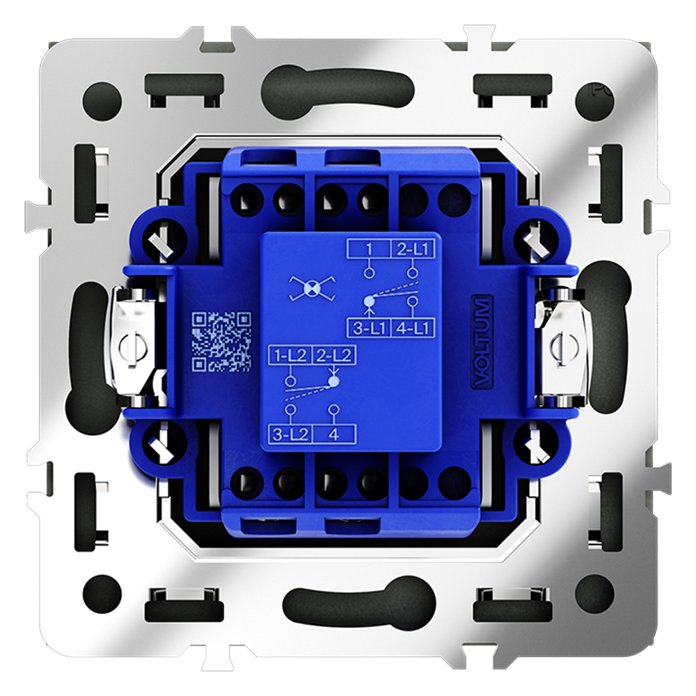 Перекрестный переключатель встраиваемый VOLTUM S70 одноклавишный 10А, (титан)