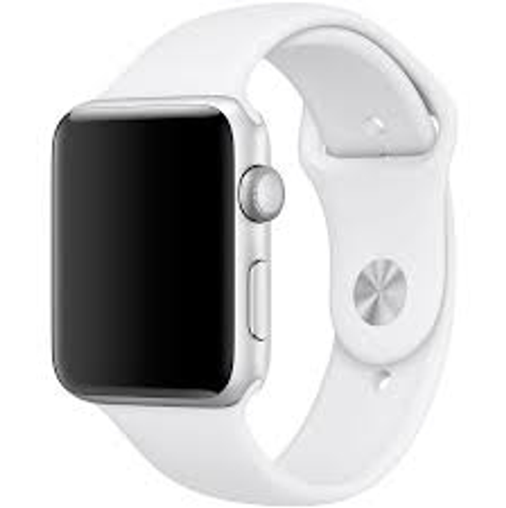 Ремешок спортивный для Apple Watch 44/45/46/49 мм силиконовый (Белый)