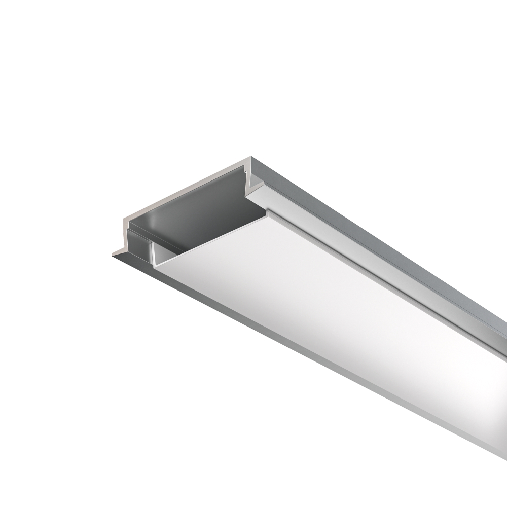 Алюминиевый профиль Maytoni встраиваемый с накладным фланцем 30x6 (Серебро, 2 м), ALM-3006-S-2M 632018