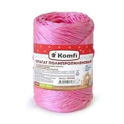 Шпагат полипропиленовый, цилиндр, 1,6ммx100м красный 1000 Текс Komfi