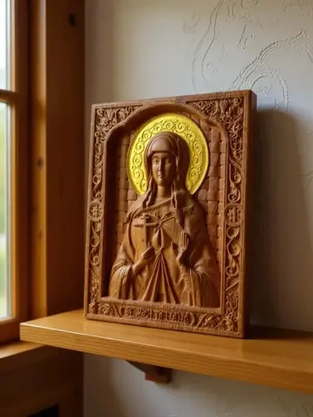 Освященная Икона Св. Татьяны Великомученицы 17.8х14см дуб