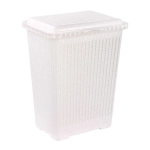 Корзина д/белья Вязаное плетение 25л (белый)