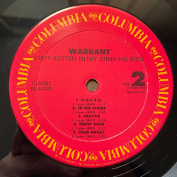 Винтажная виниловая пластинка LP Warrant Dirty Rotten Filthy Stinking Rich (США 1989)