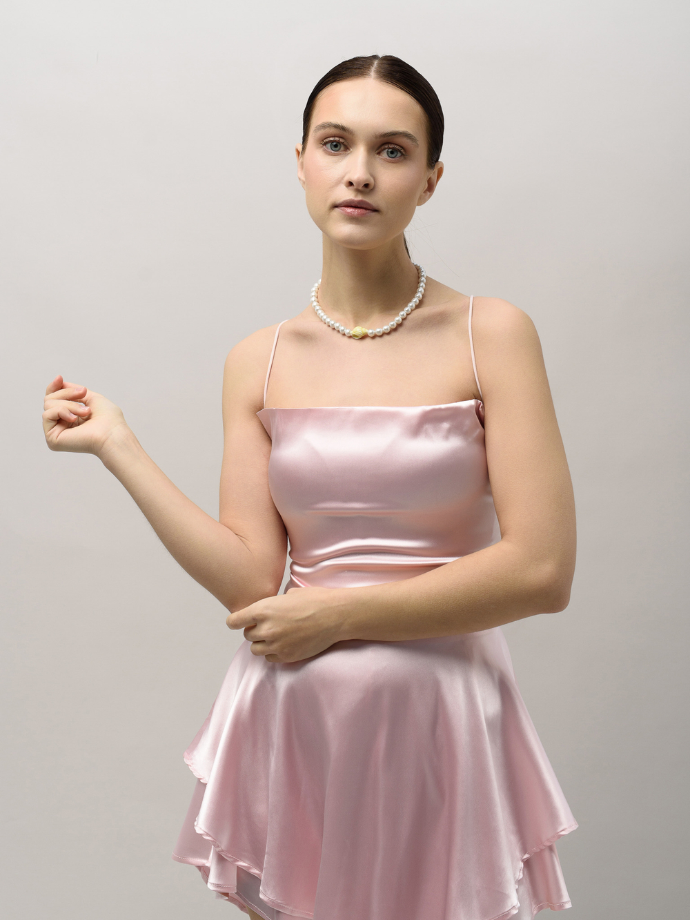 Чокер "Caramel shell pearl yellow" Silver