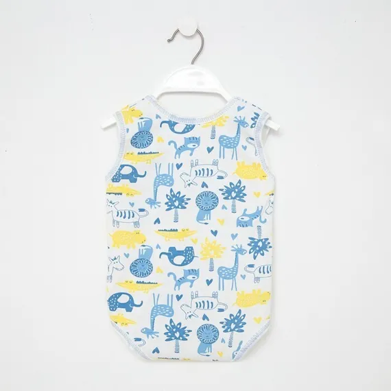 Боди-майка, цвет голубой/африка, рост 74 см