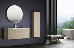 Зеркало Orka Moonlight 90x90 3001349 с подсветкой Бежевое матовое