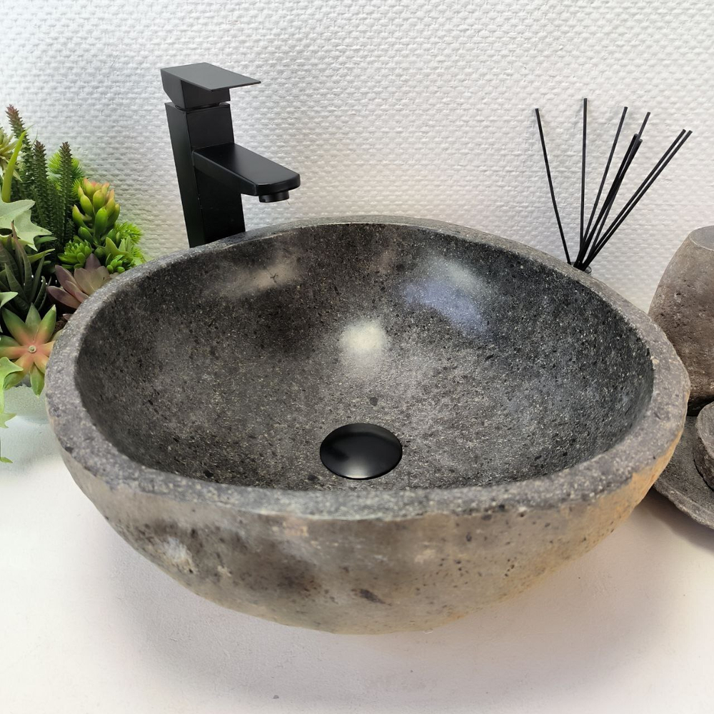Раковина из речного камня RS-63582 (42*41*15) 0122