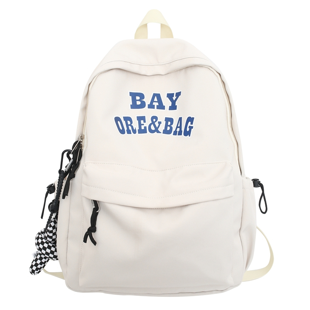 BESSIO Nylon Backpack Unisex Ecru/Black/Red/Blue