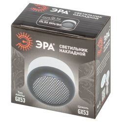 Светильник настенно-потолочный спот ЭРА OL56 WH/BK под лампу GX53 белый/черный IP20 | Накладные светильники