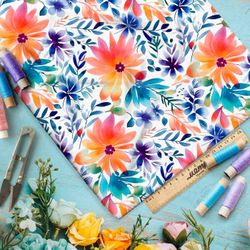 Ткань премиум бифлекс мелодия полевых цветов