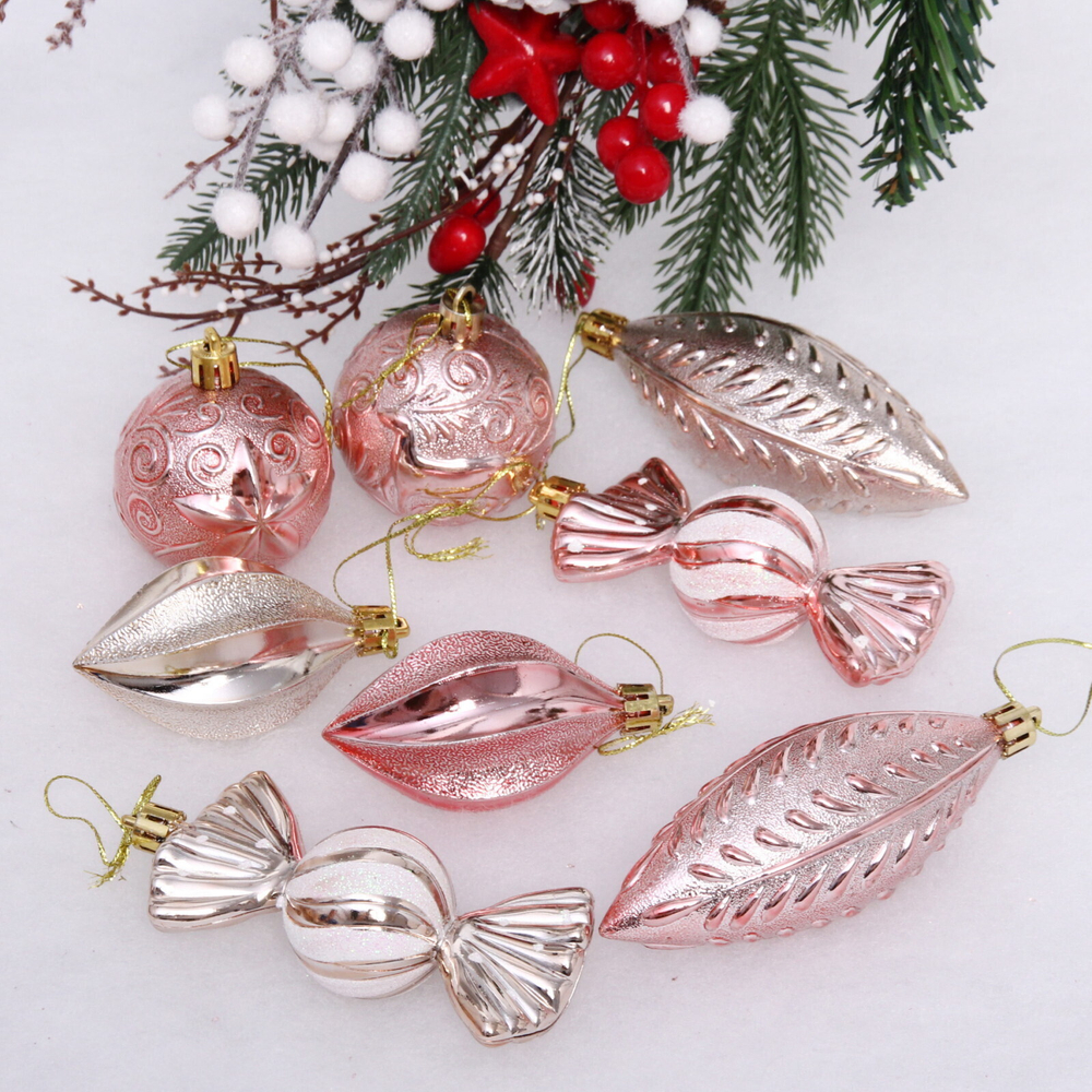 Набор украшений «Зимний вечер» (28 предметов),шампань/роз.золото