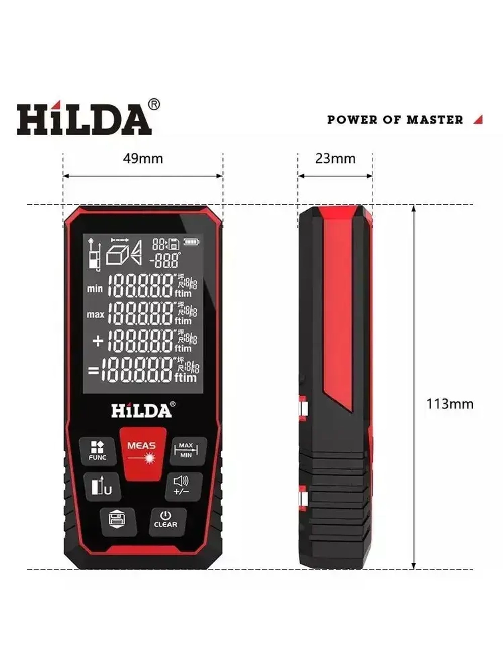 Лазерный дальномер 120M,Функция измерения угла наклона,HILDA,подарок